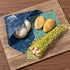 Reusable Food Wraps w/Beeswax Assorted 9 Packs - Eco-Friendly Reusable Wraps, Biodegradable, Zero Waste, Organic, Sustainable, Plastic-Free Food Storage, 5S, 3M, 1L w/ Abstract Curves Pattern
