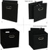 SEVENDOME Fabric Cloth Storage Bins,Fabric Cube Organizer with Dual Handles Foldable Cube Storage Baskets for Home Bedroom Storage,Set of 3, Black