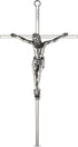 ACHIBANG Crucifix Wall Cross - Metal Slender Catholic Hanging Jesus Cross for the Wall - 10 Inch - Shiny Silver