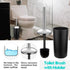 Papillon Bathroom Accessories Set-6 Piece Plastic Gift Set Toothbrush Holder,Toothbrush Cup,Soap Dispenser,Soap Dish,Toilet Brush Holder,Trash Can,Tumbler Straw Set Bathroom (Black)