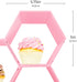 Kwirkworks Cupcake Stand -Unique Design Honeycomb Cupcake Holder |Create Several Styles with Different Combinations of Hexagon Shelf (Pink)