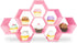 Kwirkworks Cupcake Stand -Unique Design Honeycomb Cupcake Holder |Create Several Styles with Different Combinations of Hexagon Shelf (Pink)