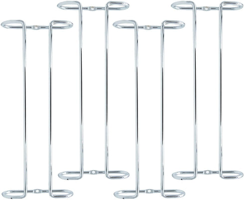 Wine Glass Rack Under Cabinet Shelf Glasses Holder With Drying Stemware Rack Under Counter Wine Glass Holder Metal Hanger Hanging Rack for Bar and Kitchen (silver 4 set)