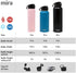 MIRA Stainless Steel Water Bottle - Hydro Vacuum Insulated Metal Thermos Flask Keeps Cold for 24 Hours, Hot for 12 Hours - BPA-Free One Touch Spout Lid Cap - 24 oz (710 ml), Space Blue