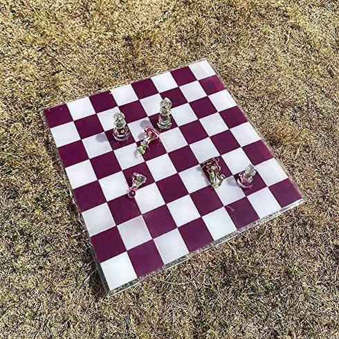 RESINWORLD 12 inches XL Large Checkers Chess Board Mold for Resin, Full Size 3D Silicone Chess Piece Mold for Epoxy Resin, Chess Resin Mold Set, Chess Board Game Mold