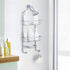 Hanging Shower Caddy, Maxdoux Bathroom Storage Rack Over Shower Head Aluminum 100% Anti-Rust Shower Organizer With Basket for Soap and 2 Hooks, Extra Wide Shower Storage for Shampoo, Conditioner, Gray