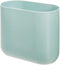 iDesign Cade Oval Slim Trash, Compact Waste Basket Garbage Can for Bathroom, Bedroom, Home Office, Dorm, College-Matte Soft Aqua