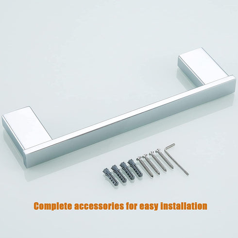 RANDOM 12-inch Bath Towel bar Bathroom Hardware Accessories Kitchen Nordic Minimalist Single-bar Stainless Steel Towel Rack Modern Hotel Style Wall-Mounted Mirror Chrome 96009-2-12C