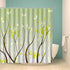 BOYIAN Green Tree Shower Curtain Decor Fresh Leaves Branch Trees Spring Natural Beige Brown Fabric Bath Curtains Bathroom Accessories Polyester with Plastic Hooks 70x70 Inch