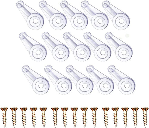 60 Pcs Glass Retainer Clips Kit with Screw,Glass Door Retainer Clips Plastic Glass Panel Clips Mirror Clips for Cabinet Door,Window Dressing Hardware?Offset 4mm