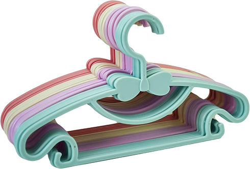 PJJXMY Baby Kids Hangers,20 Pack Durable Plastic Kids Hangers for Nursery -Childrens Hangers - Great as Toddler or Infant Clothes Hangers-4 Colors
