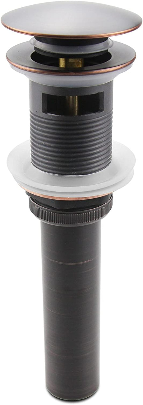 Oil Rubbed Bronze Pop Up Sink Drain, Vanity Bathroom Vessel Lavatory Faucet Drain Stopper, ORB with Overflow