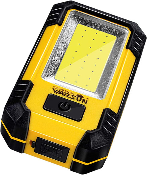 WARSUN Led Work Lights Rechargeable Magnetic Mechanic Light Portable Worklight for Camping Car Repairing 30w 1200 High Lumens Bright Yellow