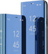 LEMAXELERS Samsung Galaxy S21 Ultra Case Slim Mirror Design Clear View Flip Bookstyle Ultra Slim Protecter Shell with Kickstand Protective Cover for Samsung Galaxy S21 Ultra Mirror PU PU Blue