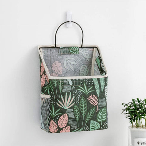 Wall Hanging Storage Bag, Waterproof Over The Door Closet Organizer Hanging Pocket Organizer for Bedroom, Bathroom, Linen Cotton (Gray)