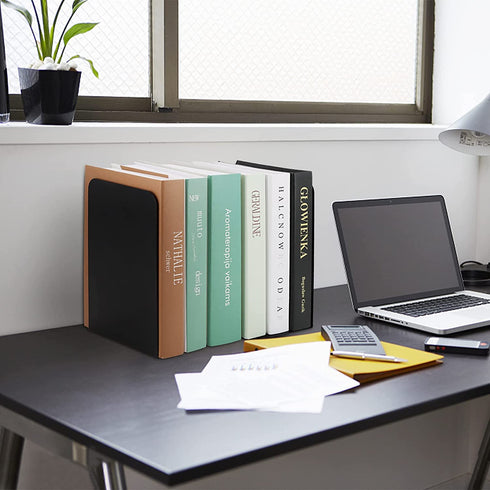 SONNLYH Black Metal Bookends, 4 Pairs Book Ends for Shelves, Book Holders for Family, Office and School, Heavy Duty Book End, 8 x 5.4 x 4 Inch