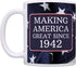 80th Birthday Gifts For All Making American Great Since 1942 Birthday Gift Coffee Mug Tea Cup USA Flag
