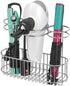mDesign Bathroom Wall Mount Hair Care & Styling Tool Organizer Storage Basket for Hair Dryer, Flat Iron, Curling Wand, Hair Straighteners, Brushes - Durable Steel Wire in Chrome Finish