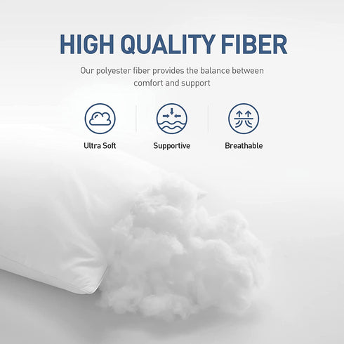 Acanva Bed Pillows 2 Pack Hotel Collection Luxury Soft Inserts for Sleeping-Breathable and Comfortable for Stomach Back Sleepers, Standard Size-(Pack of 2), White 2 Count