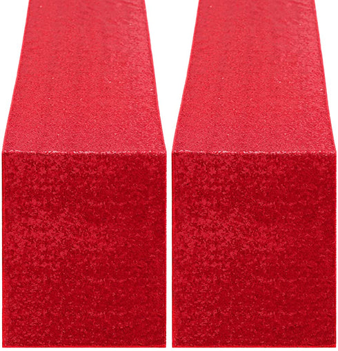 SoarDream Sequin Table Runner Red 2 Pieces 12x72 Inch Valentines Decoration Glitter Table Cover Fabric Birthday Party Table Decoration