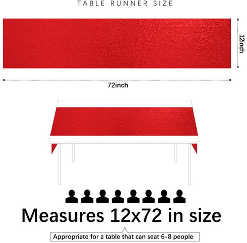 SoarDream Sequin Table Runner Red 2 Pieces 12x72 Inch Valentines Decoration Glitter Table Cover Fabric Birthday Party Table Decoration