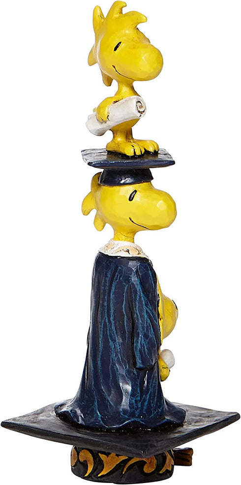 Enesco Peanuts by Jim Shore Graduation Woodstocks Stacked Miniature Figurine, 3.75 Inch, Multicolor