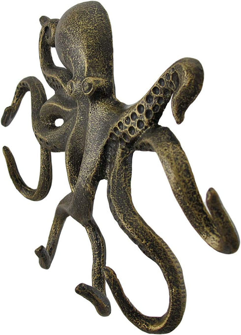 Swimming Octopus Antique Bronze Finish Decorative Wall Hook