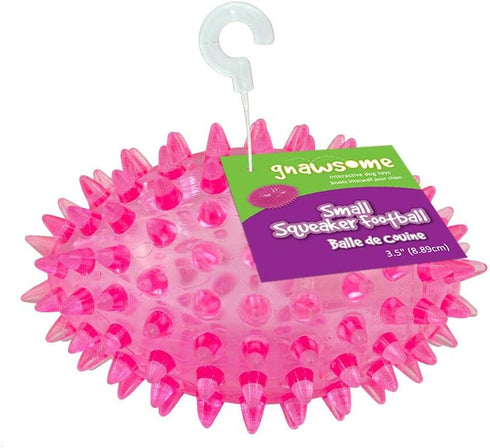 Gnawsome™ 3.5” Spiky Squeaker Football Dog Toy - Small, Cleans Teeth and Promotes Good Dental and Gum Health for Your Pet, Colors will vary