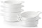 SWEEJAR Porcelain 10 Ounce Ramekins, Round Double Handle Souffle Dishes for Baking, Creme Brulee, Ice Cream, Pudding - Set of 6(White)