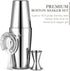 KITESSENSU Cocktail Shaker Set, 4-Piece Boston Shaker Cocktail Set Bartending Kit with 20oz & 25oz Drink Shaker Tins, Hawthorne Strainer, Double Measuring Jigger, Recipes Booklet Included