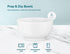 Kook Ceramic Prep & Dip Kitchen Bowls, For Ingredients, Cereal, Soup, Rice, Dessert, Microwave & Dishwasher Safe, 10 oz, White, Set of 6