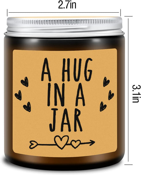 Sympathy Gift, Get Well Soon Gifts for Women - A Hug in a Jar Candles - Thinking of You Gifts for Her, Him, Friends, Mom, Mothers Day Gifts, Cheer Up, Divorce, Miss You, Condolence Gifts for Women