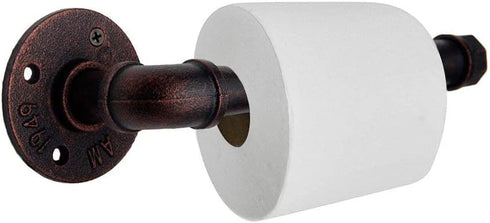 Industrial Pipe Decor Toilet Paper Holder Set,GoYonder Wall Mounted Toilet Roller Paper Holder (Mounting Hardware Included) (Bronze Finish)
