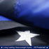 VSVO Thin Blue Line American Police Flag 4x6 ft - Embroidered Stars and Sewn Stripes with Grommets Black White and Blue USA Flags