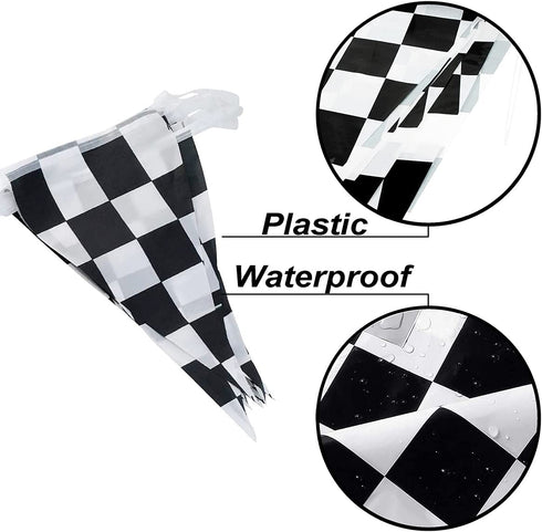 Racing Car Balloon Garland Kit, 126 Pcs Yellow Black Confetti Balloon Arch with 100ft Checkered Flags Banner Checkered Foil Balloons for Let's Go Racing Racing Car Party Decoration