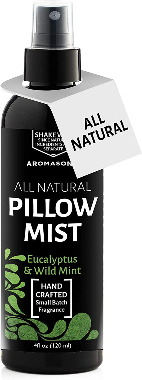 Aromasong Eucalyptus & Wild Mint Pillow Spray - All Natural Calming Linen & Bedtime Mist for Deep Sleep - Aromatherapy Essential Oils for Sleeping