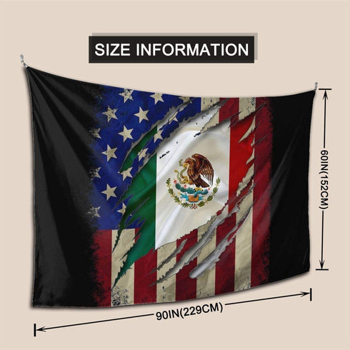 Proud Mexican American Flag Decorative Tapestry Tapestries Wall Hanging Art Decoration For Bedroom/Living Room/Dorm 60x90 Inch