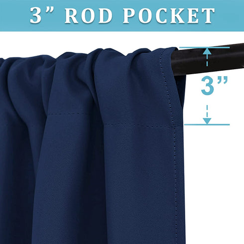 RYB HOME Blackout Curtains Small Window Decor Light Block Thermal Insulated Drapes for Bedroom Kitchen Cabinet Basement RV Curtains, W 42 x L 36 inch, Navy Blue, 2 Panels