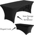 ABCCANOPY Spandex Open Back Table Cover 6 ft. Fitted Polyester Tablecloth Stretch Spandex Tablecover Table Toppers 30+ Colors
