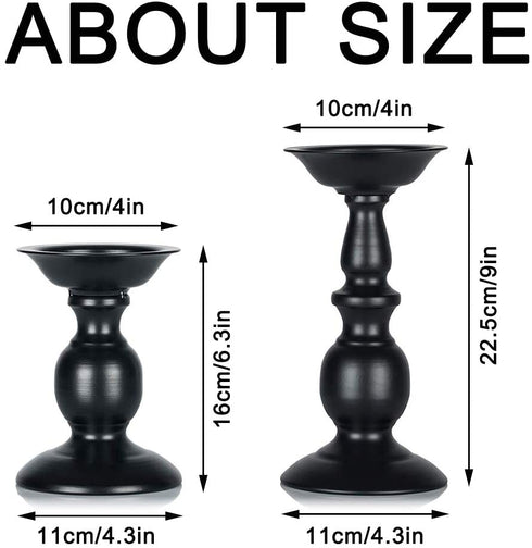 Retro Iron Candle Holder Cylindrical Candle Holder Table Candle Holder for Wedding, Festival and Birthday Candlelight Dinner Decorative Light Home D©cor Ornament Wedding Table Ornament (2Pcs)