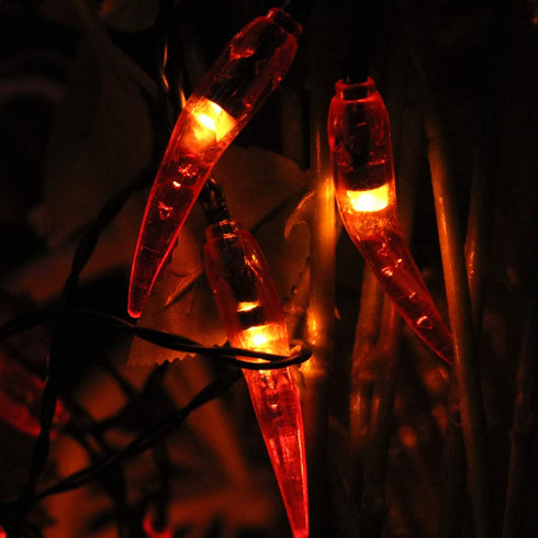 Dreamworth Solar Red Chili String Lights, 50 LED Chili Shape Fairy String Lights Solar Operated String Lights for Wedding, Chinese New Year,Spring Festival,Party Decoration,Christmas