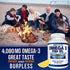 Omega 3 Fish Oil 4,080mg - High EPA 1200mg + DHA 900mg Triple Strength Burpless Softgels - Arazo Nutrition (120 Soft Gels)