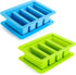 Suwimut 2 Pack Silicone Butter Mold Tray, Butter Maker with Lid Storage Jar, Large 4 Cavities Rectangle Butter Container for Butter, Energy Bar, Soap Bar, Muffin, Brownie, Pudding (Blue, Green)