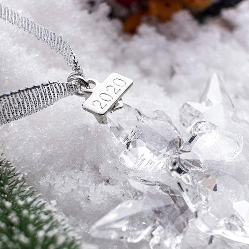 XIANGBNA 2020 Christmas Crystal Star Snowflake Ornaments (2020 Clear XB)