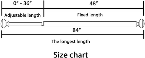 H.VERSAILTEX Window Curtain Rods for Windows 48 to 84 Inches Adjusts Decorative 3/4 Inch Diameter Single Window Curtain Rod Set with West Square Classic Finials, Black with Antique Bronze Finishing