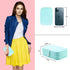 Luxurious Jewelry Organizer Box, Small Portable PU Leather Case Double Layer Display Mini Travel Storage Holder for Women Girls Gifts Necklaces Earrings Rings Bracelets (Blue)