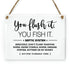 6x8 Inch You Flush It Fish It! Septic System Designer Bathroom Sign ~ Ready to Hang ~ Premium Finish, Durable