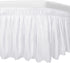 Easy-Going Bed Skirt for Queen or King Size Bed, 18 Inch Tailored Drop, Fitted with Adjustable Elastic Belt, Convenient to Use Without Lift The Mattress (Queen/King, White)