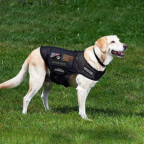 14 PCS Service Dog Patches Reflective Service Dog Vest Patches with Velcro Tactical Hook Loop Harness Patch Set for in Training Dog,Large Dog