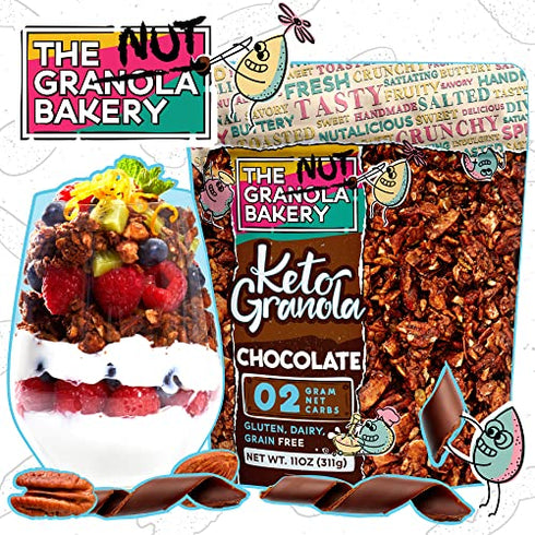 The Granola Bakery Chocolate Keto Granola Cereal | 2g Net Carb | Low Carb Snack, 11 Ounces